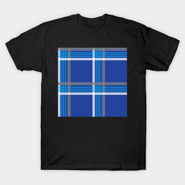 CLARK PLAID PILLOWS BLUE, GRAY, WHITE, PATTERN DESIGN FOR PILLOWS, THROWS, BLANKETS, DUVET COVER T-Shirt by KathyNoNoise